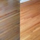 Massivdielen, renoviert und versiegelt - vorher/nachher