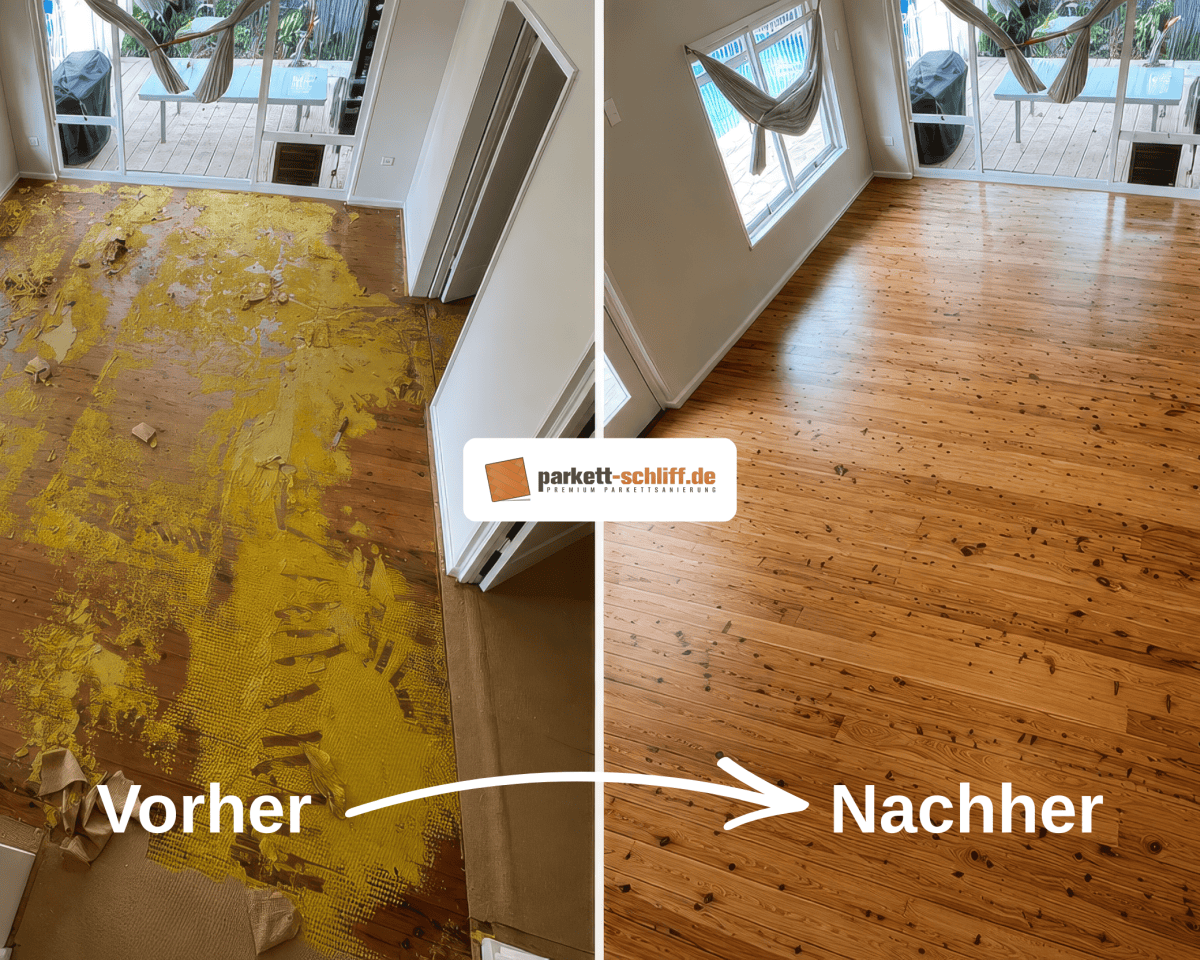 Dielen abschleifen: Vorher/Nachher