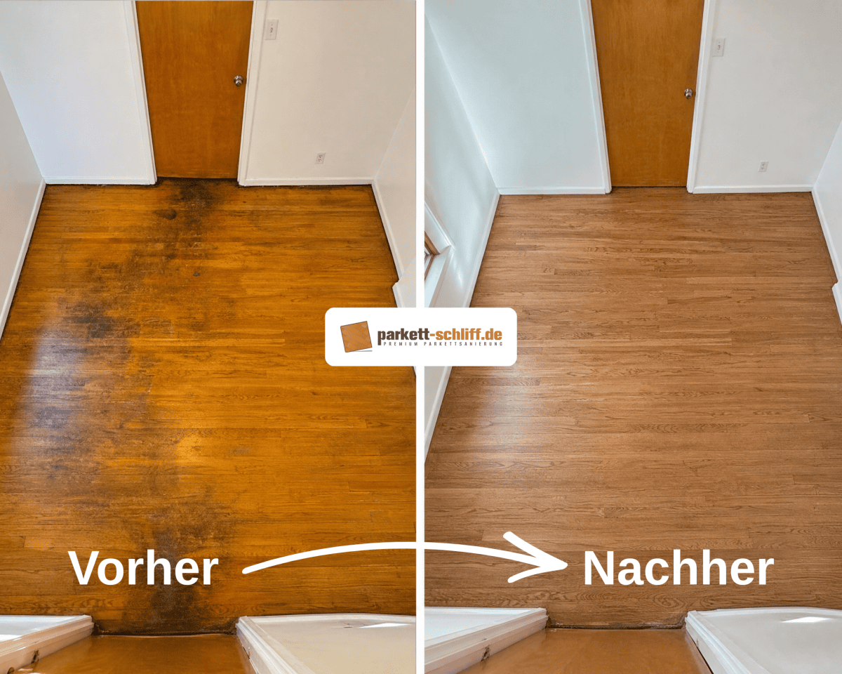 Parkett abschleifen: Vorher/Nachher
